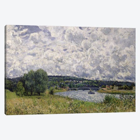 The Seine at Suresnes, 1877  Canvas Print #BMN628} by Alfred Sisley Canvas Wall Art