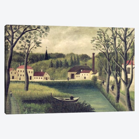 Landscape With A Fisherman, after 1886 Canvas Print #BMN6290} by Henri Rousseau Canvas Wall Art