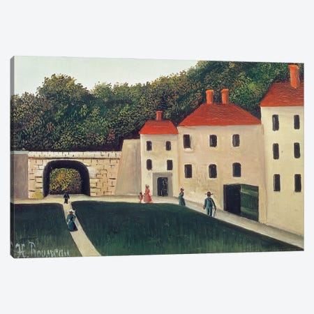Landscape With An Arch And Three Houses, 1907 Canvas Print #BMN6291} by Henri Rousseau Canvas Artwork