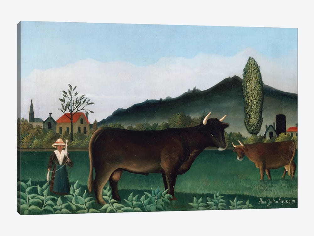 Landscape With Cow, 1886 by Henri Rousseau 1-piece Canvas Art Print