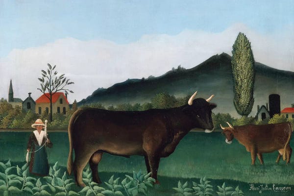 Post-Impressionism: Landscape With Cow, 1886 by Henri Rousseau