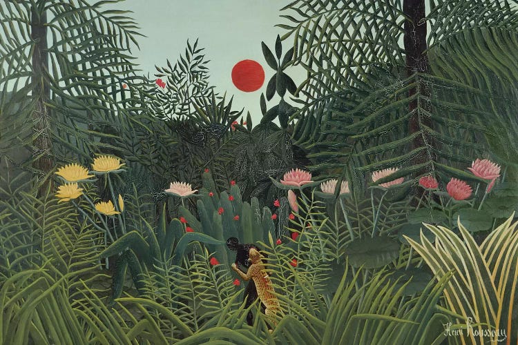 Attacked By A Jaguar (Jungle Sunset), 1910