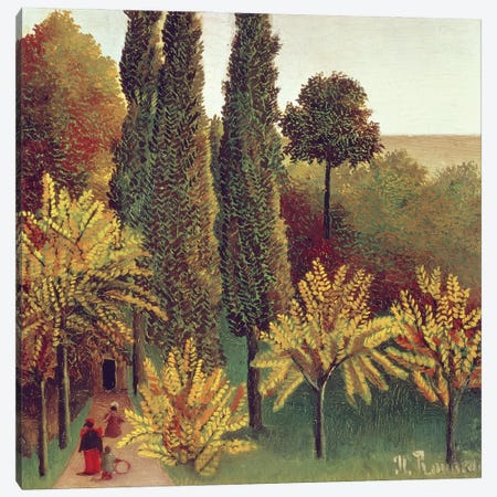 Path In The Buttes Chaumont Park, Paris, 1908 Canvas Print #BMN6300} by Henri Rousseau Canvas Artwork