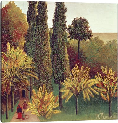 Path In The Buttes Chaumont Park, Paris, 1908 Canvas Art Print - Henri Rousseau