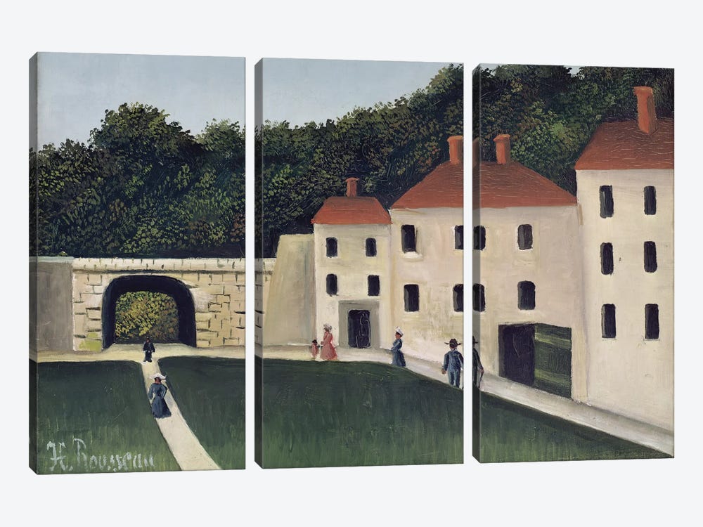 Promeneurs dans un Parc (Walkers In A Park), 1908 by Henri Rousseau 3-piece Canvas Art Print