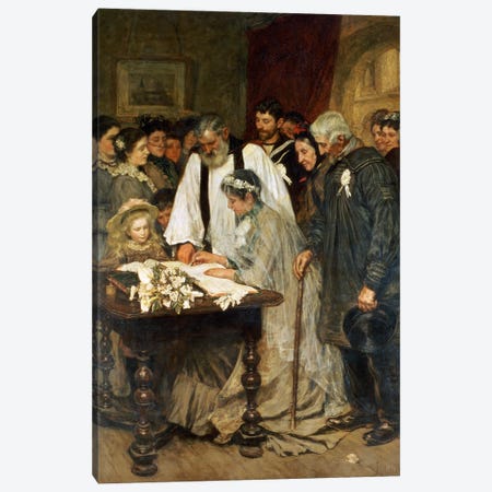 Signing the Marriage Register, 1896 Canvas Print #BMN630} by James Charles Art Print