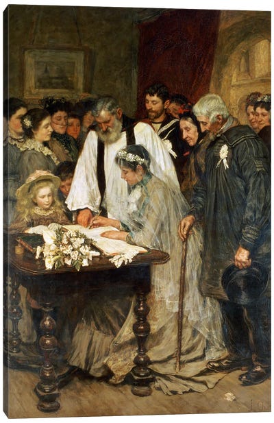 Signing the Marriage Register, 1896 Canvas Art Print