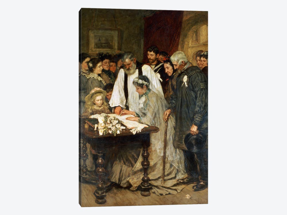 Signing the Marriage Register, 1896 by James Charles 1-piece Canvas Artwork