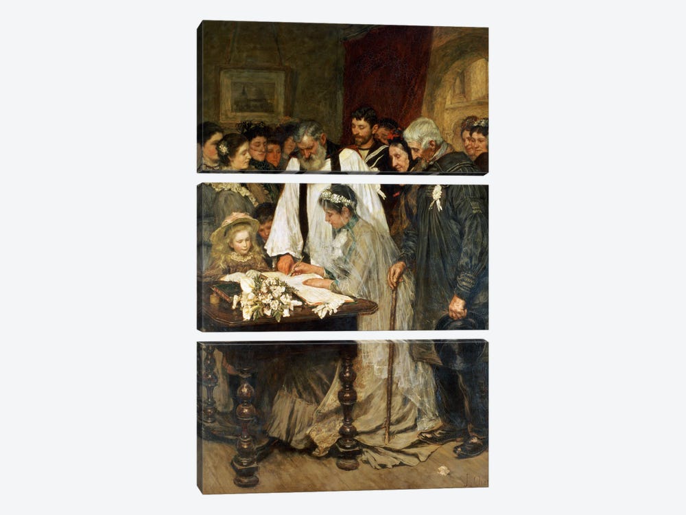 Signing the Marriage Register, 1896 3-piece Canvas Art