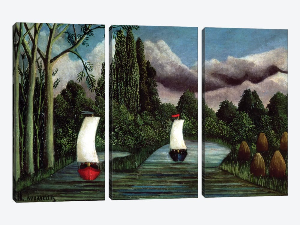 The Banks Of The Oise, 1905 by Henri Rousseau 3-piece Canvas Artwork