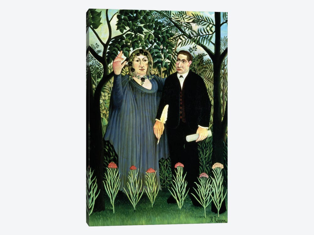 The Muse Inspiring The Poet, 1908-09 (Pushkin Museum) by Henri Rousseau 1-piece Canvas Wall Art