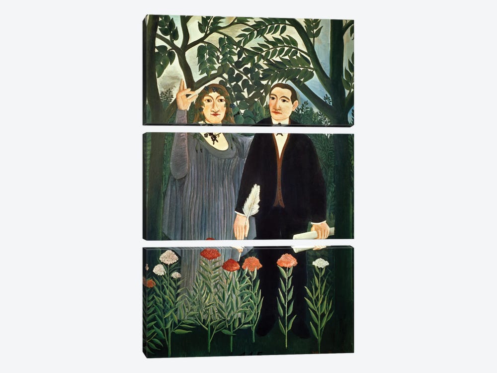 The Muse Inspiring The Poet, 1909 (Kunstmuseum Basel) by Henri Rousseau 3-piece Canvas Art Print