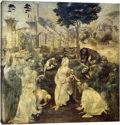 The Adoration of the Magi, 1481-2  Canvas Art Print - Leonardo da Vinci