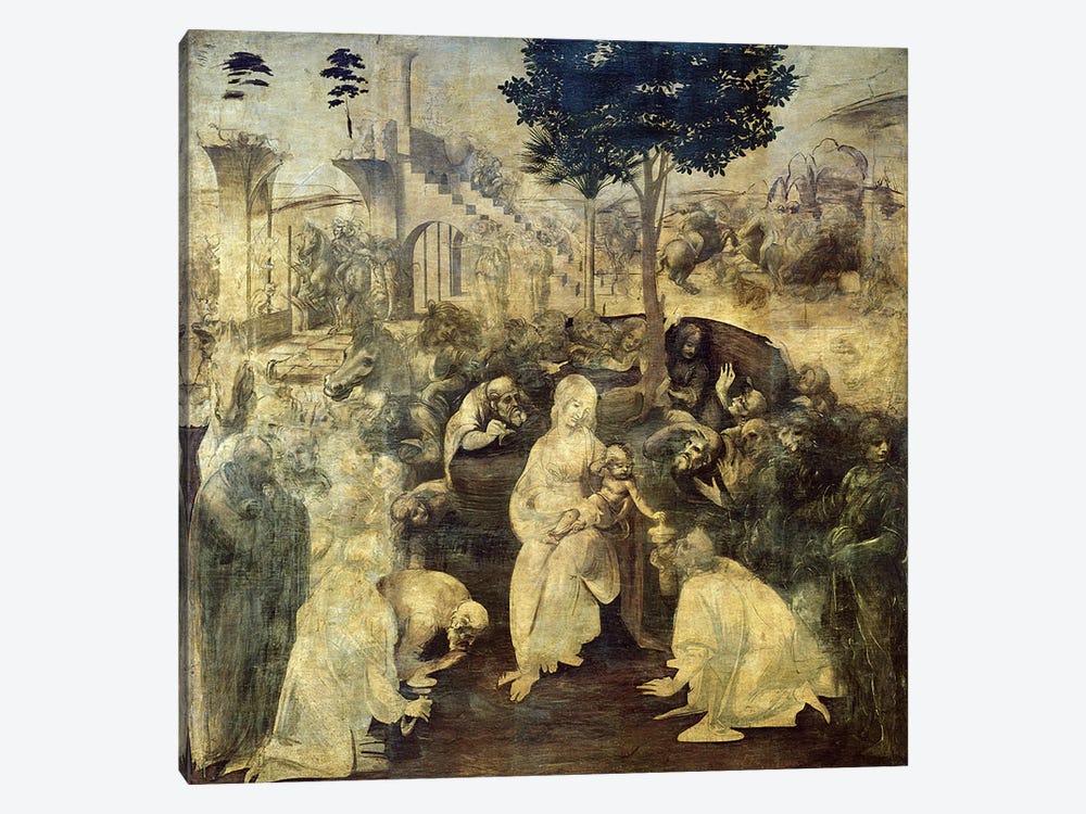 The Adoration of the Magi, 1481-2  by Leonardo da Vinci 1-piece Canvas Art