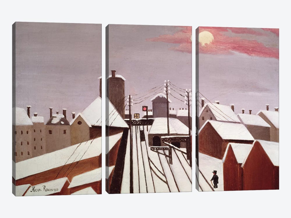 The Railway by Henri Rousseau 3-piece Canvas Art