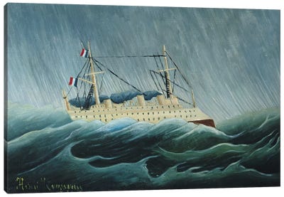 The Storm-Tossed Vessel, c.1899 Canvas Art Print - Henri Rousseau