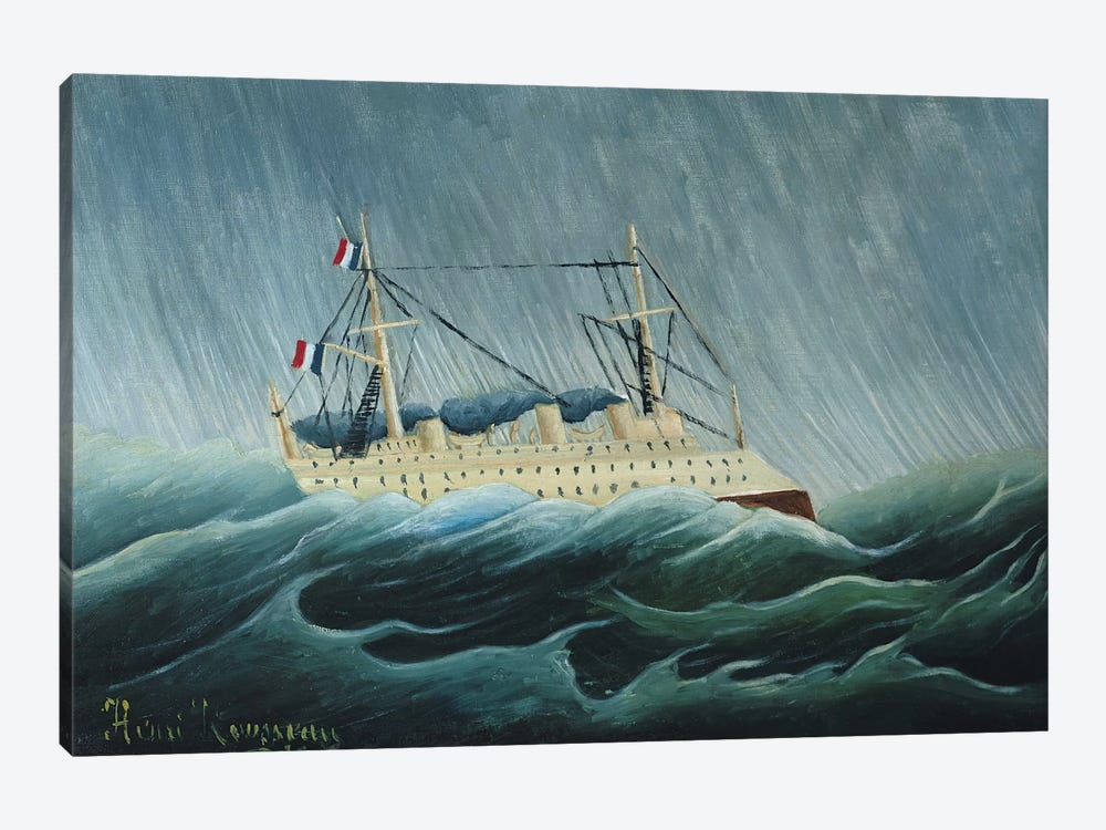 The Storm-Tossed Vessel, c.1899 by Henri Rousseau 1-piece Canvas Wall Art