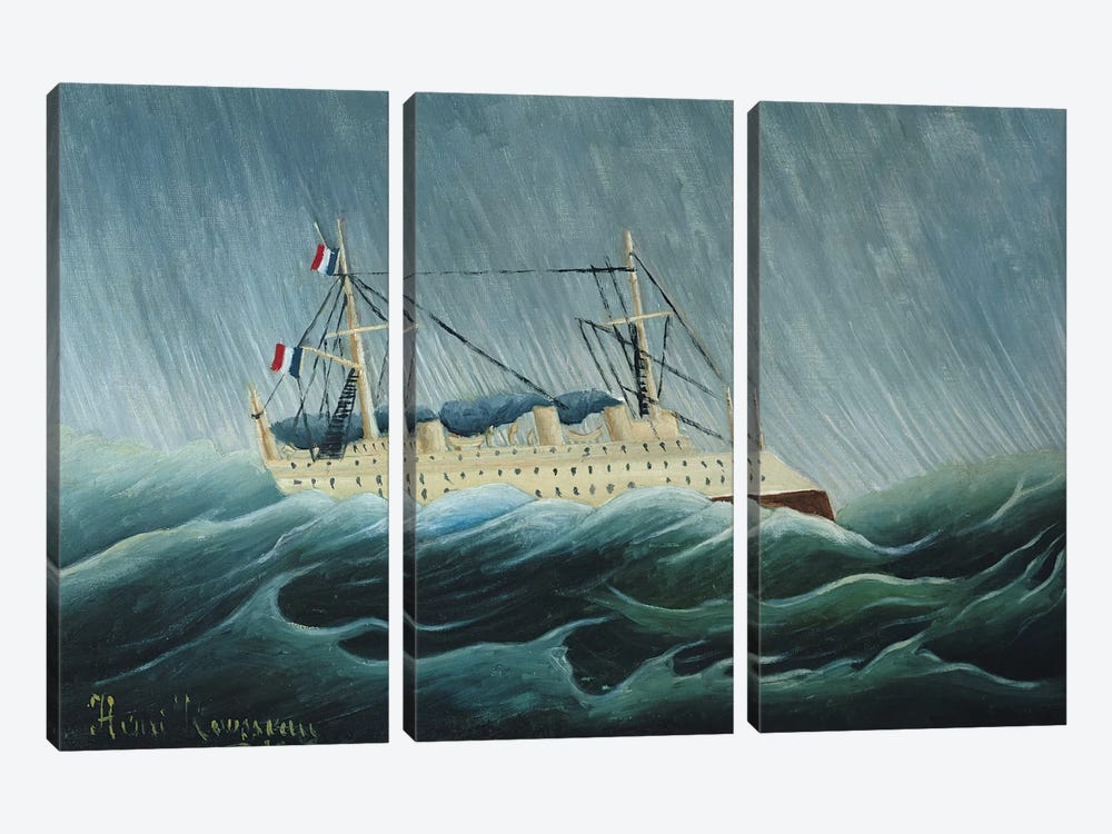 The Storm-Tossed Vessel, c.1899 by Henri Rousseau 3-piece Canvas Art