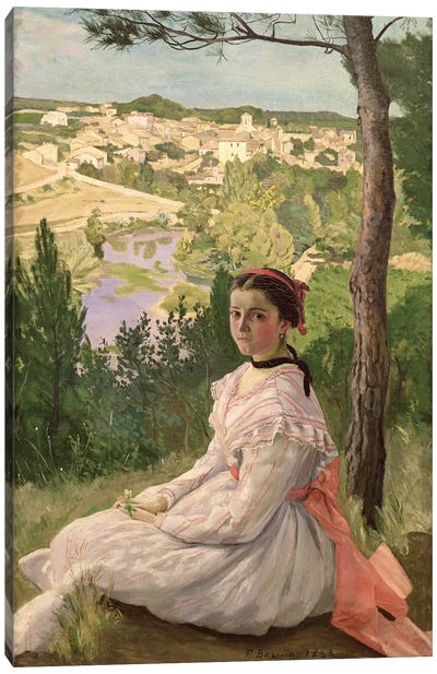 View of the village, Castelnau, 1868  Canvas Art Print