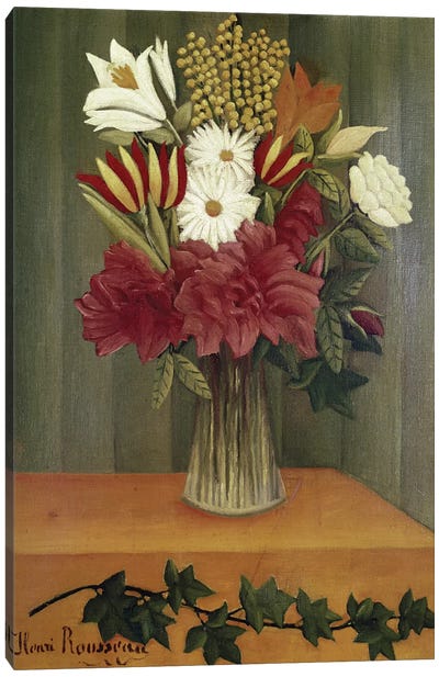 Vase Of Flowers Canvas Art Print - Henri Rousseau