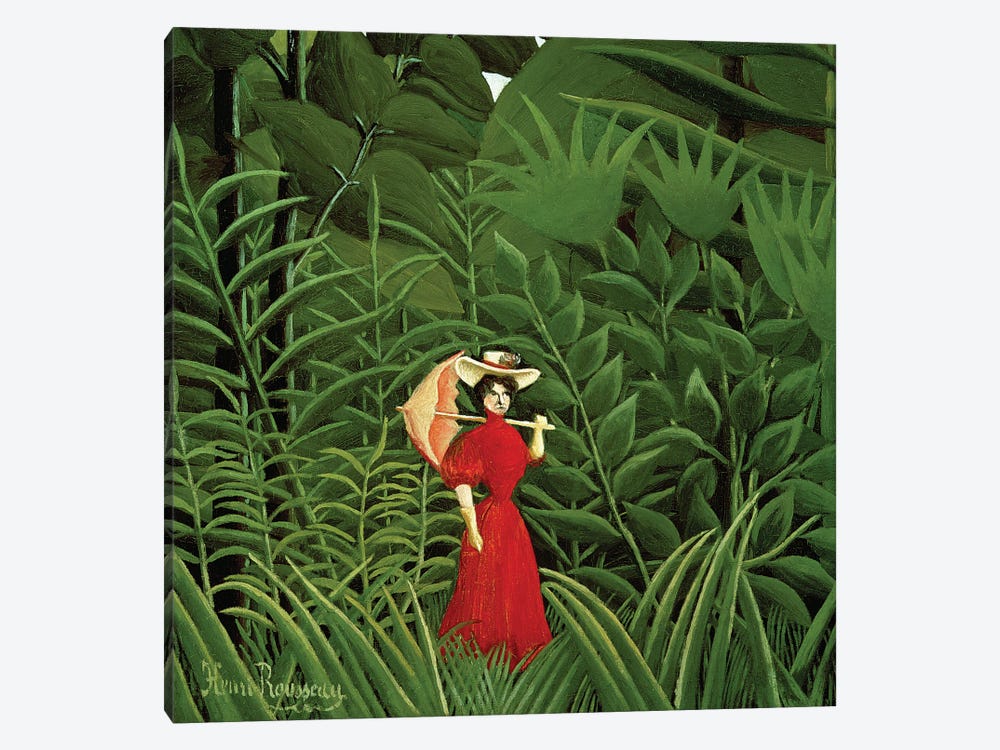 Woman In Red In The Forest, c.1907 1-piece Canvas Artwork
