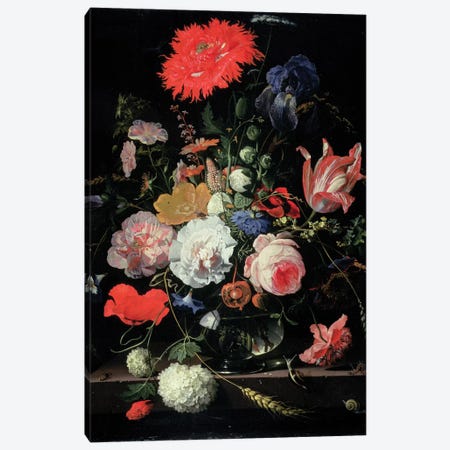 Flower-piece Canvas Print #BMN6346} by Abraham Mignon Canvas Print