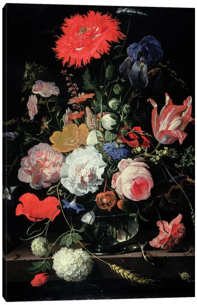 Flower-piece Canvas Art Print - Dutch Golden Age Art