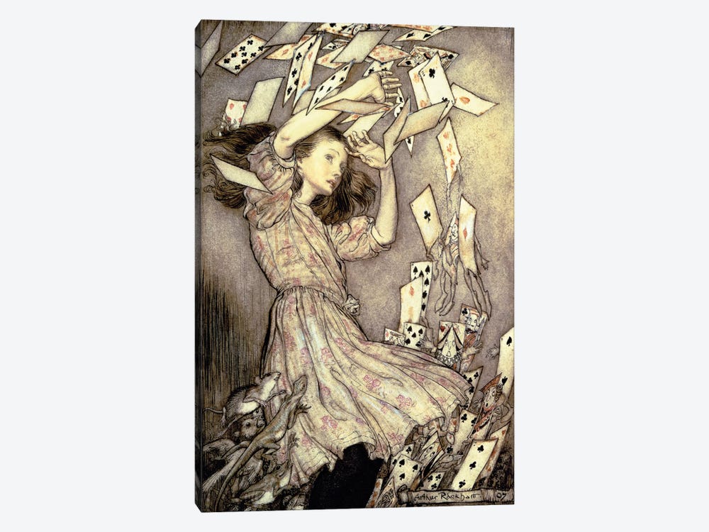 Alice And The Pack Of Cards (Illustration from Lewis Carroll's Alice's Adventures In Wonderland), 1907 by Arthur Rackham 1-piece Canvas Artwork