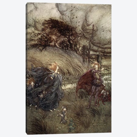 And Now They Never Meet In Grove Or Green, By Fountain Clear, Or Spangled Starlight Sheen, But They Do Square, 1908 Canvas Print #BMN6356} by Arthur Rackham Canvas Artwork