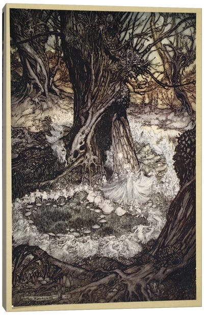 Come, Now A Roundel (Illustration From William Shakespeare's A Midsummer Night's Dream), 1908 Canvas Art Print - Arthur Rackham