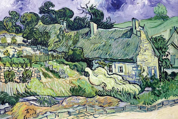 Vincent van Gogh: Thatched cottages at Cordeville, Auvers-sur-Oise, 1890  by Vincent van Gogh