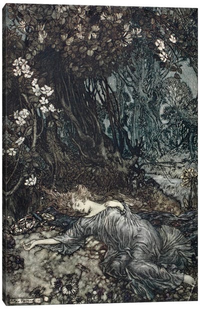 Tatiana Lying Asleep (Illustration From William Shakespeare's A Midsummer Night's Dream), 1908 Canvas Art Print