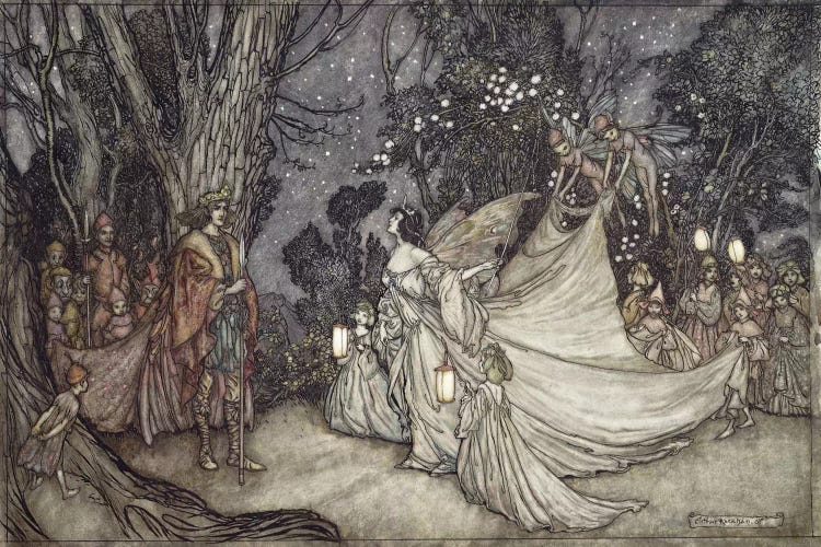 The Meeting Of Oberon And Titania (Unused Illustration From William Shakespeare's A Midsummer Night's Dream), 1908