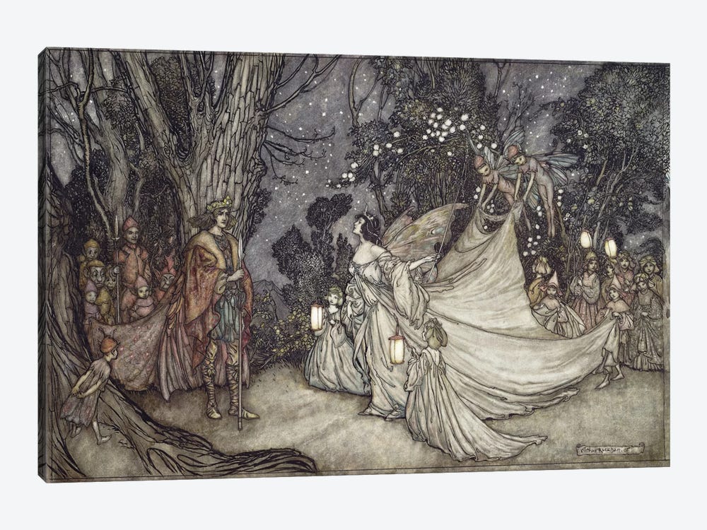 The Meeting Of Oberon And Titania (Unused Illustration From William Shakespeare's A Midsummer Night's Dream), 1908 by Arthur Rackham 1-piece Art Print
