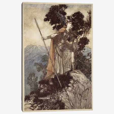 Brunnhilde (Illustration From Richard Wagner's The Rhinegold & The Valkyrie), 1910 Canvas Print #BMN6365} by Arthur Rackham Canvas Art Print