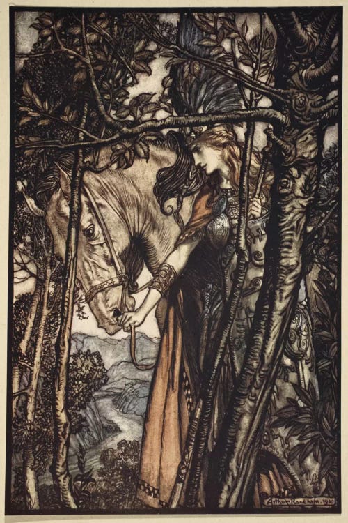 Brunnhilde Slowly And Silently Leads Her Horse Down The Path To The Cave (Richard Wagner's The Rhinegold & The Valkyrie), 1910