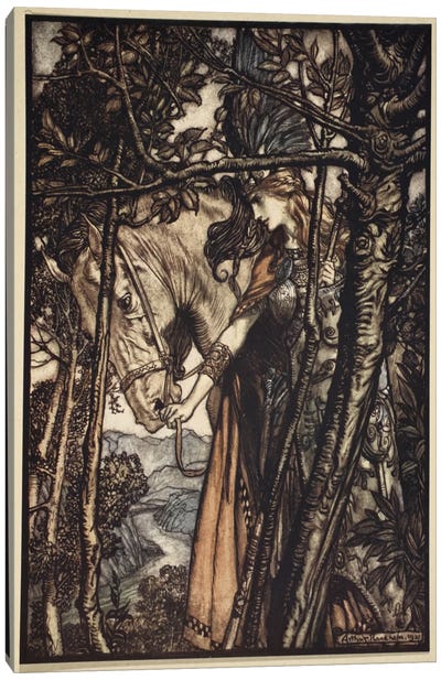 Brunnhilde Slowly And Silently Leads Her Horse Down The Path To The Cave (Richard Wagner's The Rhinegold & The Valkyrie), 1910 Canvas Art Print