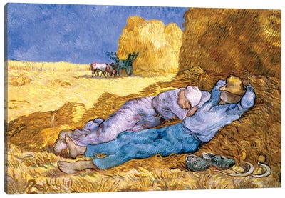 Noon, or The Siesta, after Millet, 1890  Canvas Art Print - All Things Van Gogh