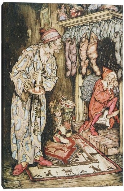 Colour Plate I (Illustration from Clement C. Moore's The Night Before Christmas), 1931 Canvas Art Print