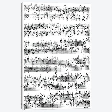 Photograph Of Johan Sebastian Bach's Music Score Canvas Print #BMN6376} by German School Canvas Artwork