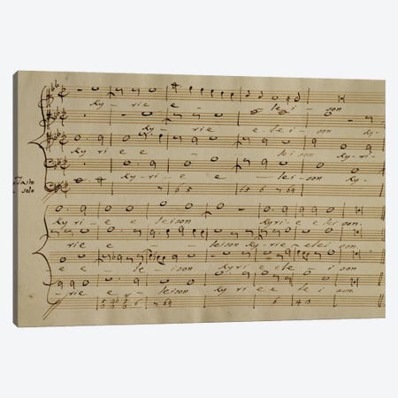 Score Sheet Of The Kyrie Eleison From The Messa a Quattro Voci Canvas Print #BMN6378} by Giovanni Pierluigi da Palestrina Canvas Art Print