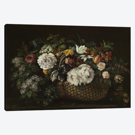 Flowers In A Basket, 1863 Canvas Print #BMN6379} by Gustave Courbet Art Print