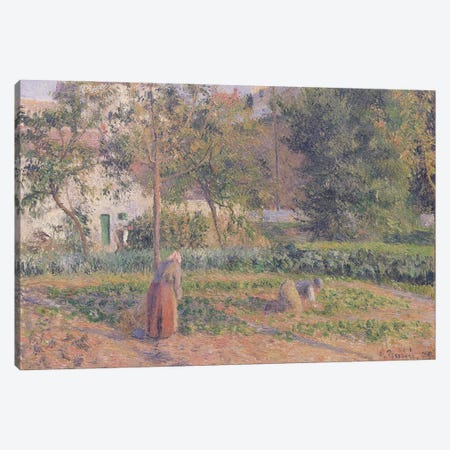 Vegetable Garden at the Hermitage, Pontoise, 1879  Canvas Print #BMN637} by Camille Pissarro Canvas Artwork