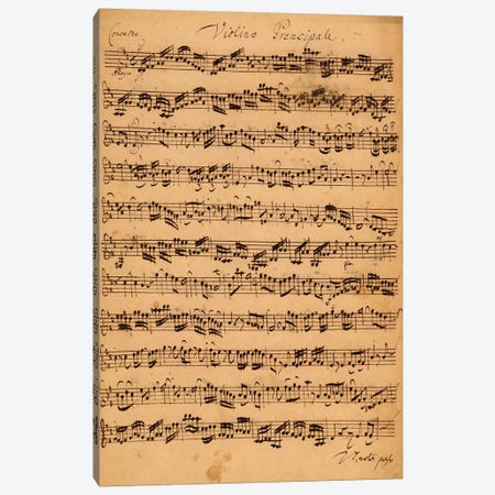 Score Sheet Of Brandenburg Concerto No. 5 In D Major Canvas Print #BMN6389} by Johan Sebastian Bach Canvas Art
