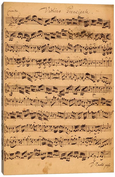 Score Sheet Of Brandenburg Concerto No. 5 In D Major Canvas Art Print