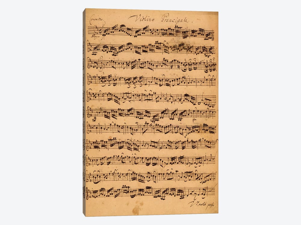 Score Sheet Of Brandenburg Concerto No. 5 In D Major by Johan Sebastian Bach 1-piece Canvas Artwork