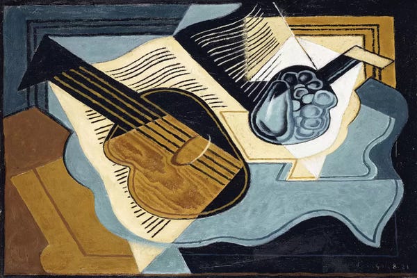 Juan Gris: Guitar And Fruit Bowl, 1921 by Juan Gris