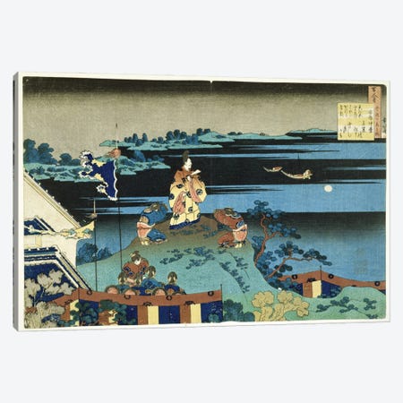 The Exiled Poet Nakamaro (Abe no Nakamaro), c.1838 Canvas Print #BMN6397} by Katsushika Hokusai Canvas Artwork