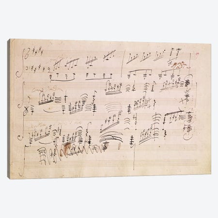 Score Sheet Of Moonlight Sonata Canvas Print #BMN6399} by Ludwig van Beethoven Art Print