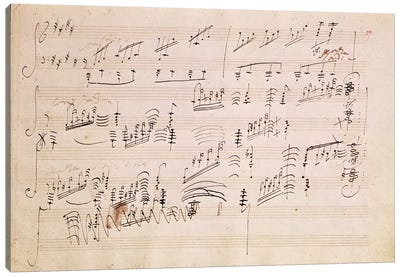 Score Sheet Of Moonlight Sonata Canvas Art Print - Musical Notes Art